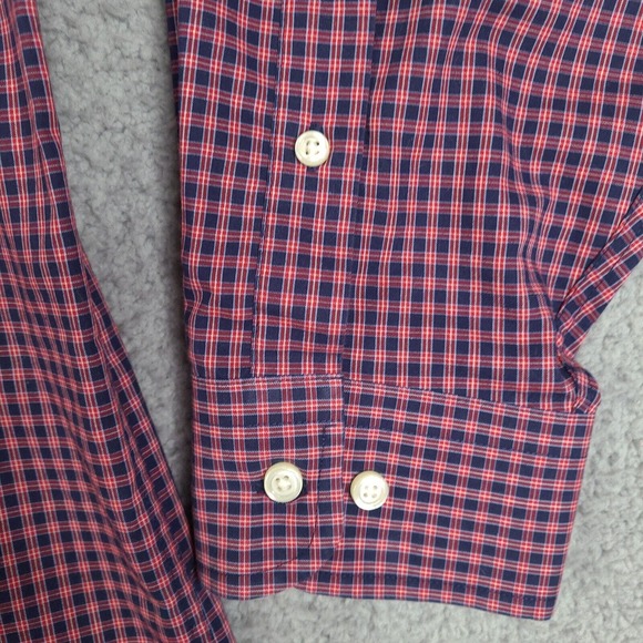 Jos A Bank Shirt Mens Large Blue Red Plaid Button Down‎ Executive Collection - Picture 7 of 15